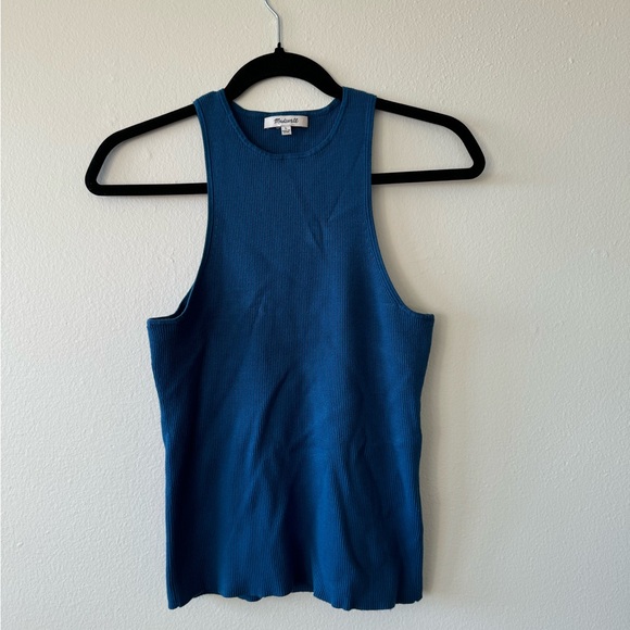 Madewell Tops - Madewell Blue Ribbed Tank Top
